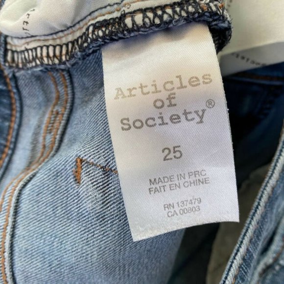 Articles Of Society Skinny Ankle Jeans Women’s 25x28 Jeggings Med Wash Low Rise - Picture 5 of 7
